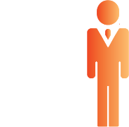 A icon of a man standing next to a whiteboard 