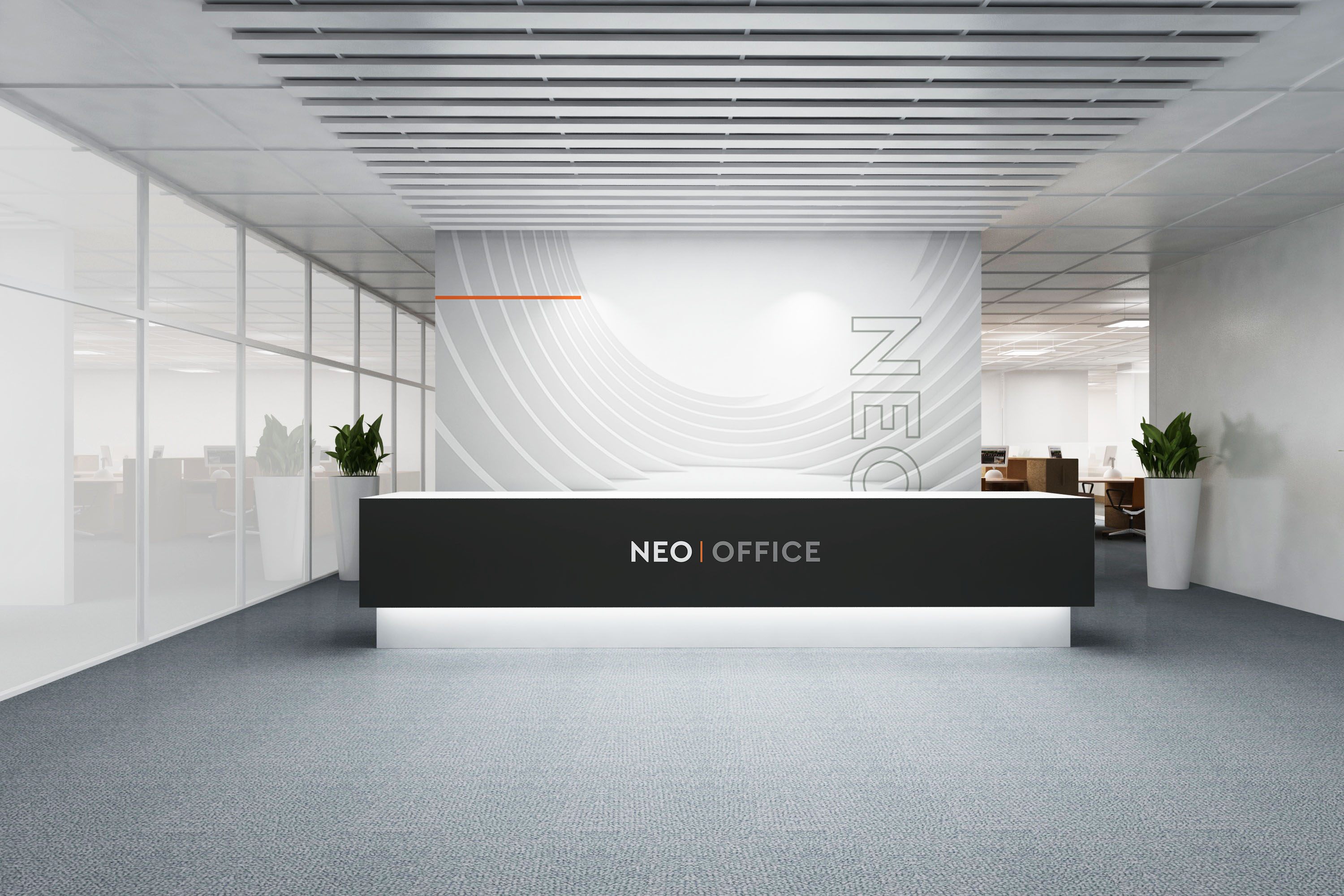 NEO lobby building brand developer identity design logo