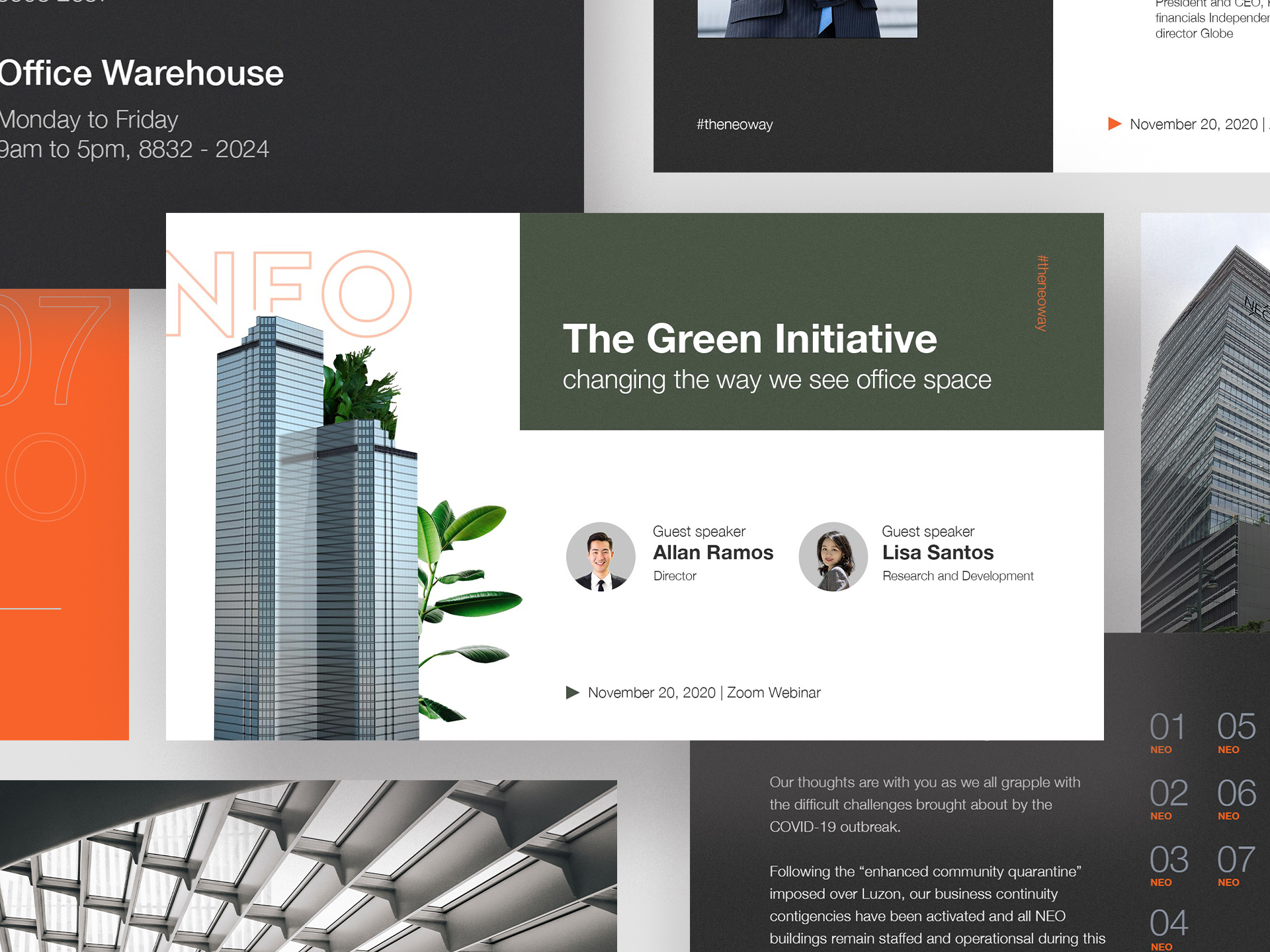 Sustainable green property brand identity showcase design assets